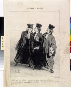 Rettferdighetens folk. Tegneserie av Honore Daumier (1808-1879), 37,5x28. Utdrag fra avisen Le"" Charivari"", Musee des Beaux Arts, Palais Longchamp, Marseille av Honoré Daumier