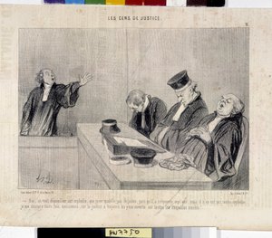 Rettferdighetens folk. Tegneserie av Honore Daumier (1808-1879), fra avisen Le” Charivari””, 37,5x28. Musee des Beaux Arts, Palais Longchamp, Marseille. av Honoré Daumier