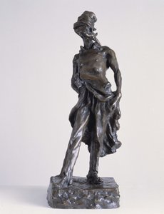 The ratapoil, en politisk tegneserieskaper som representerer republikkens gravegraver. Bronseskulptur med sand av Honore Daumier (1808-1879) av Honoré Daumier
