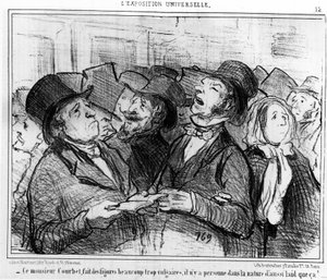 Denne herren Courbet, lager alt for vulgære figurer, det er ingen i naturen som er så stygg som det!... , hentet fra “” Paintings and Salons”, tegneserieserie av Honore Daumier (1808-1879). “Charivari” av Honoré Daumier