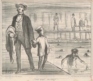 Her pappa! ... en ape! ... av Honoré Daumier