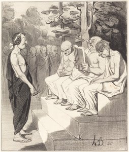 Telemachus forhørt av vismennene av Honoré Daumier