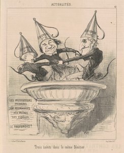 Tre helgener i samme stoup av Honoré Daumier