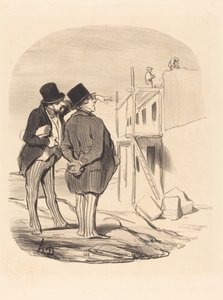 To menn midt i ruiner av Honoré Daumier