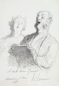 To sangere; To sangere, 1868 av Honoré Daumier