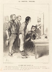En mann reddet på tross av seg selv av Honoré Daumier