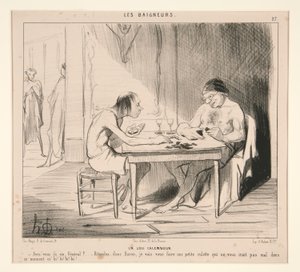 Et fint ordspill. Har du en sekser, general? av Honoré Daumier