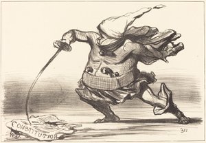 En Matamore iført en... støvel... av Honoré Daumier