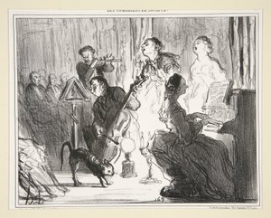 An Orchestra in a Very Comme il faut House, no. 8 av The Comedians of Society av Honoré Daumier
