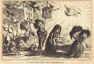 Et kvarter etter hans død var han fortsatt i live (A Quarter of an Hour after His Death, He Was Still Alive) av Honoré Daumier