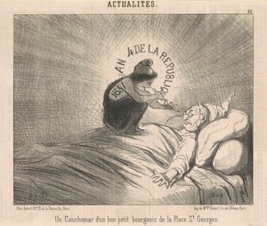 Et mareritt av en ... Bourgeois av Place St. Georges av Honoré Daumier