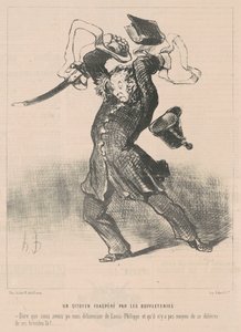 En borger irritert av bøflene av Honoré Daumier