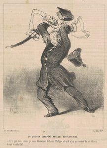 En borger irritert av bøflene av Honoré Daumier