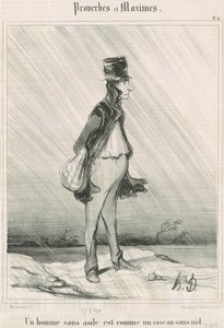En hjemløs mann... av Honoré Daumier