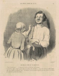 En dag med feiring og tannregulering av Honoré Daumier