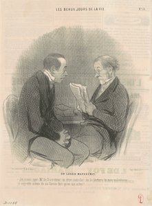Et lett manuskript av Honoré Daumier