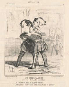En forsoning, scene med høy komedie ... av Honoré Daumier