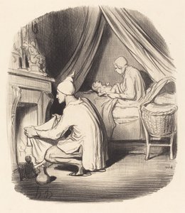 En urolig natt av Honoré Daumier