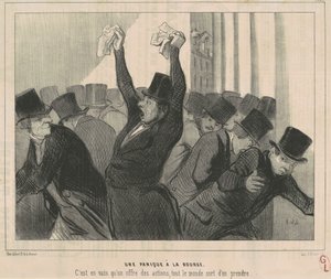 Panikk i aksjemarkedet av Honoré Daumier