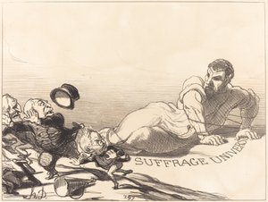 En panikk av Lilliputians ... av Honoré Daumier
