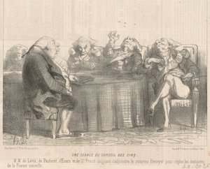 Et møte i rådet på fem av Honoré Daumier