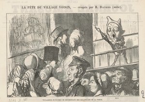 Nøysomme landsbyboere som nøyer seg...; På landsbygda er det ingen kuskestreik... av Honoré Daumier