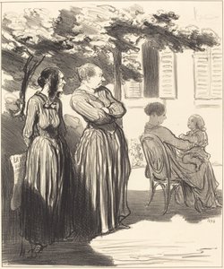 Her er en kvinne som i den høytidelige time... av Honoré Daumier