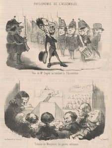 Utsikt over Mr. Dupin som går på møtet av Honoré Daumier