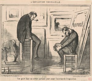 Utsikt tatt på et verksted... av Honoré Daumier