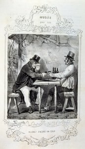 illustrasjoner om ideer og legender Philipon under tittelen Les Cent og Robert Macaire av Honoré Daumier