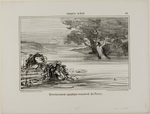 Vannmoro lånt fra de gamle grekerne, tallerken 20 fra Croquis D#39;été av Honoré Victorin Daumier