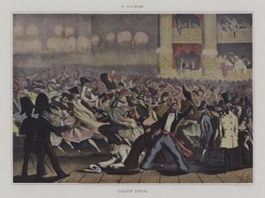 Galopfinale (fargelitho) av Honore (after) Daumier