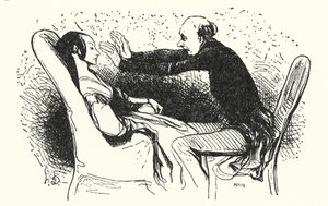 Hypnotisøren (litho) av Honore (after) Daumier