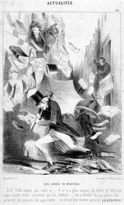Et oppgjør av mysterier: tegneserie om "" The mysteries of Paris"", publisert på såpeopera av Eugène Sue - i "" Le Charivari"" fra 16.02.1844 av Honoré Daumier