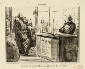 Aktualiteter nr. 252: Dømt for å ha solgt knust sandstein i stedet for brunt sukker. av Honoré Daumier