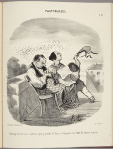 Fordelen med italienske terrasser for å kjøle seg ned i selskap med en mengde franske fettere av Honoré Daumier