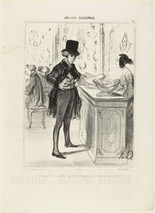 Å ha mistet sin halve kopp ved domino og sin pengepung på gaten, nummer 12 fra serien Émotions Parisiennes fra Le Charivari av Honoré Daumier