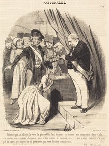 Hvordan den mest haglrammede dyd i landsbyen... av Honoré Daumier