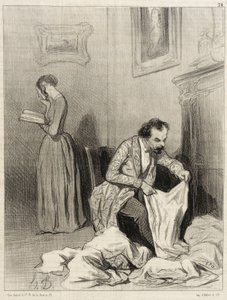 Siden Virginie fikk den sjuende trøstepremien... av Honoré Daumier
