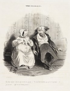 Si meg, kjære! Tror du det blir en gutt? av Honoré Daumier