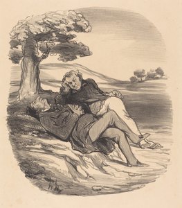Søt fritid av en pensjonert jernvarehandel... av Honoré Daumier