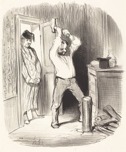 Er det tillatt for Gud... å kløyve ved... av Honoré Daumier