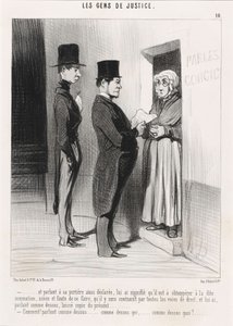 Og mens han snakket med sin slik erklærte portnerske... av Honoré Daumier