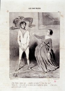 Utdrag fra avisen “” Le Charivari””” Serien “” Les Bas Bleus”” En kvinne som meg... gi fra seg en knapp? ... du er gal! ... 23. mai av Honoré Daumier