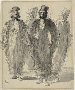 Fire advokater av Honoré Daumier