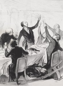 En 43. skål...til Temperance Society av Honoré Daumier