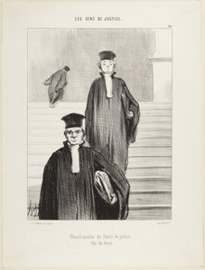 Den store trappen i Justispalasset, sett forfra, nummer 36 fra serien Rettens folk av Honoré Daumier