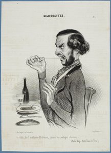 Vent! Servitør, jeg foretrekker grønnsakene glattbarberte. av Honoré Daumier