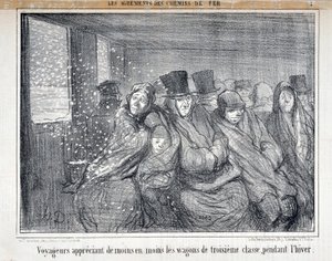 Illustrasjon for serien "Les Agrements des Chemin de fer" av Honoré Daumier