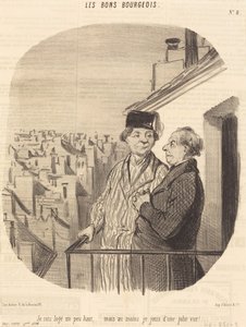 Jeg bor litt høyt oppe... men... jeg nyter en pen utsikt! av Honoré Daumier